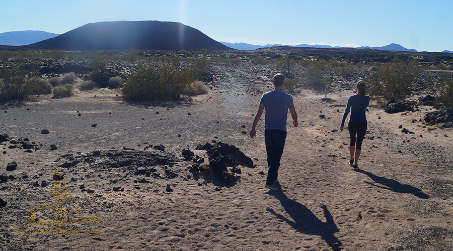 the beginning of the trail to the cinder cone