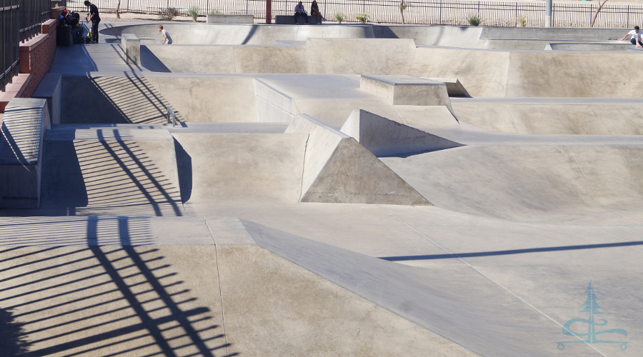 numerous ramps and boxes at craig ranch skatepark
