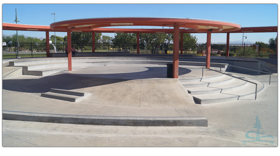 stairs and rails near the gazebo structure