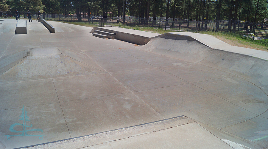 several street obstacles at bushmaster skatepark