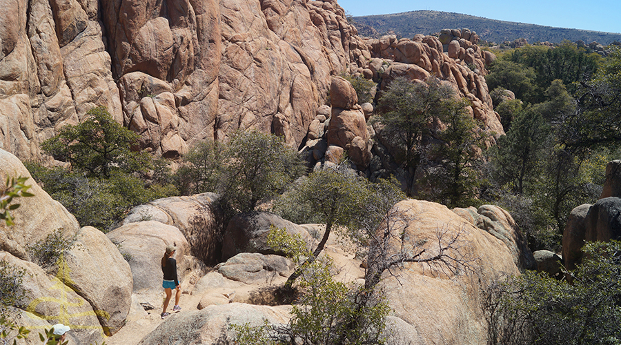 trail among cool granite boulders