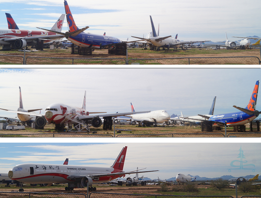 retired commercial airplanes at pinal airpark