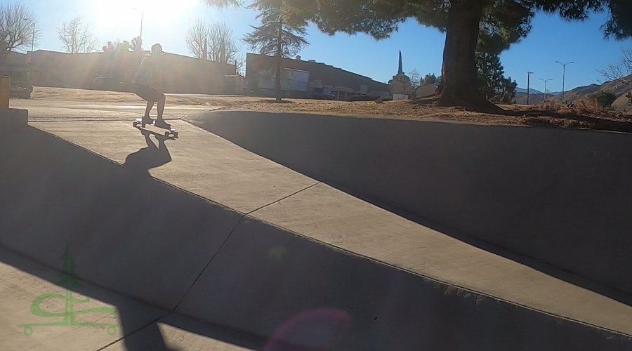 longboarding into the drainage ditch near yucca valley skatepark