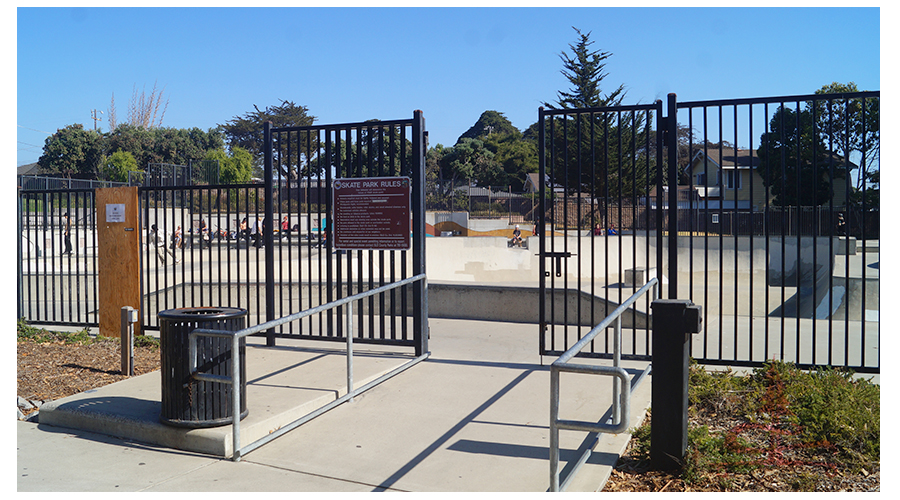 entrance to the skatepark