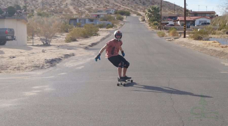 longboarding the large hill in twentynine palms