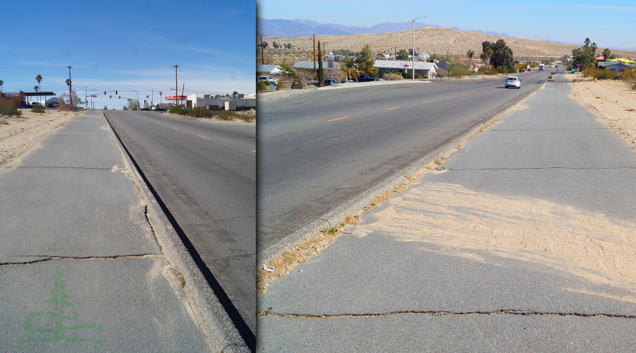 sand and cracks to watch out for while longboarding in twentynine palms