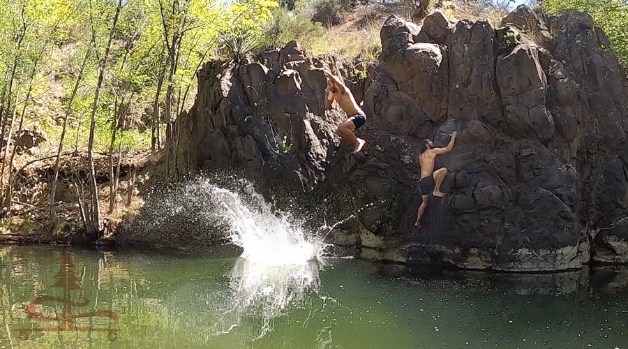cliff jumping on west clear creek trail