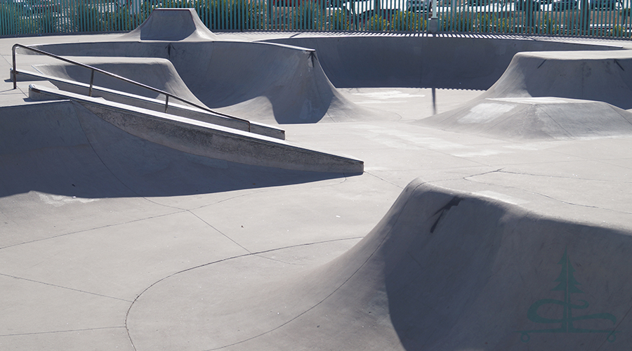 ramp transition into the main bowl at durango skatepark