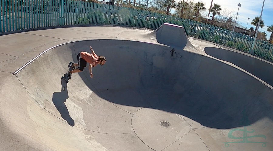 longboarding through a banked turn