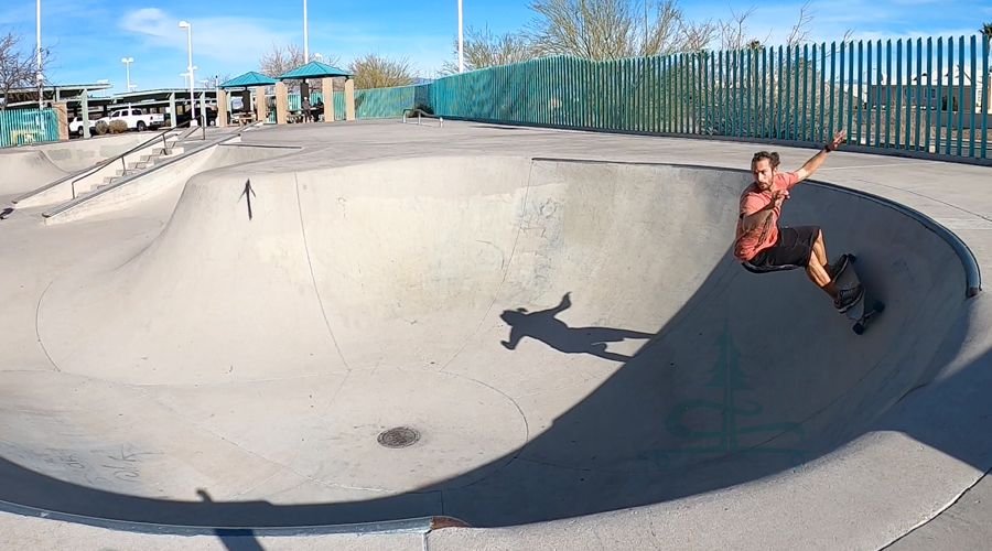 longboarding in the durango skatepark