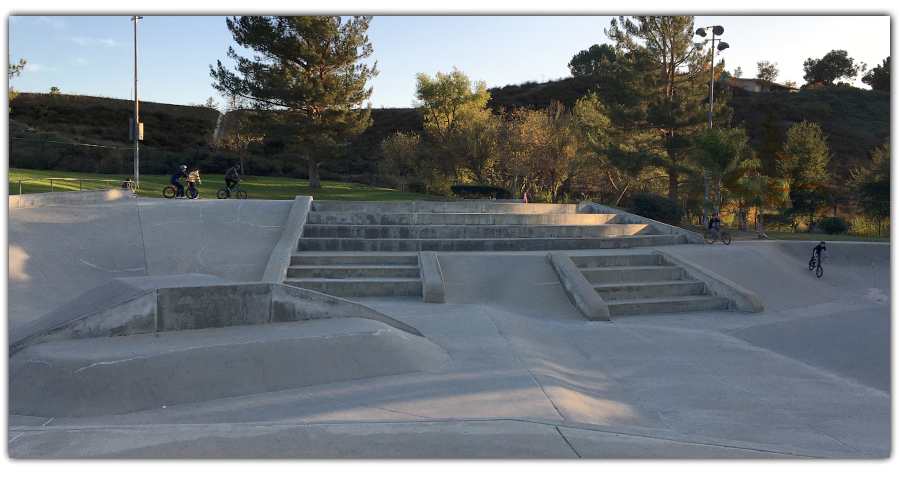 stairs and obstacles at temecula skatepark
