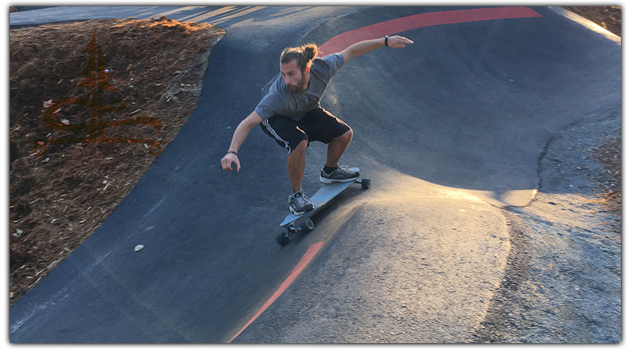 longboarding in the temecula pump track