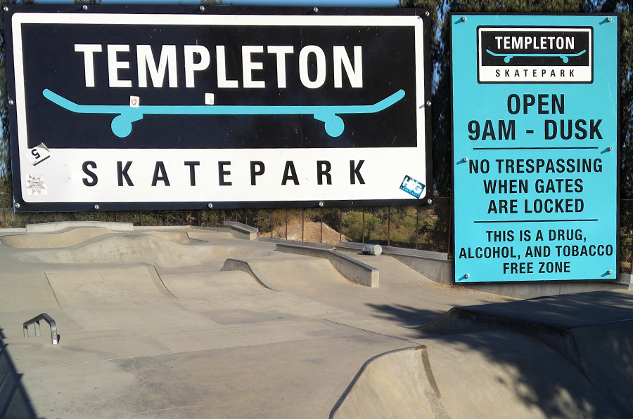 layout of the templeton skatepark