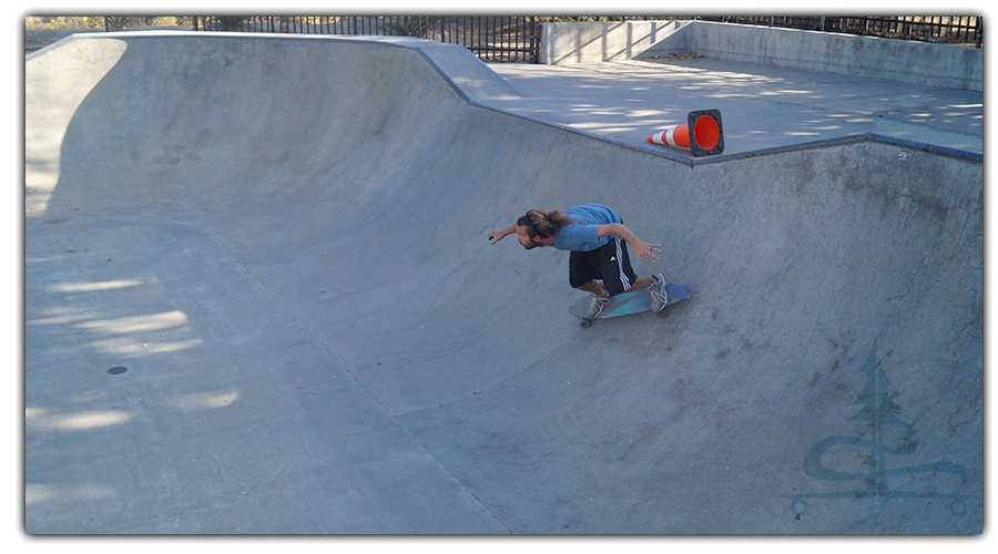 riding the banked turns at templeton skatepark