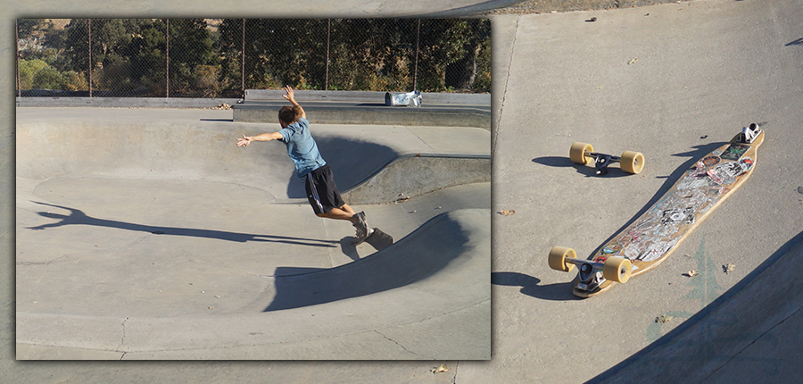 breaking the kingpin on my longboard at the templeton skatepark