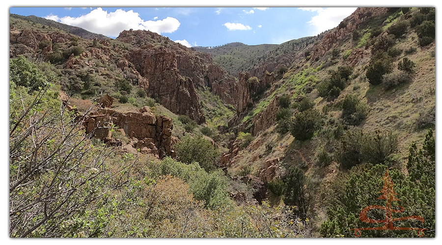 hiking west clear creek trail above the water