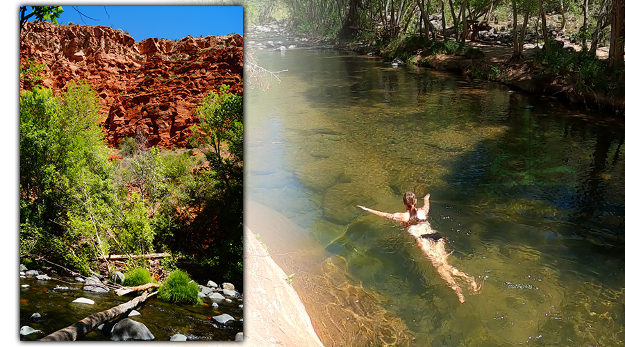beautiful scenery and swimming opportunities while hiking west clear creek trail