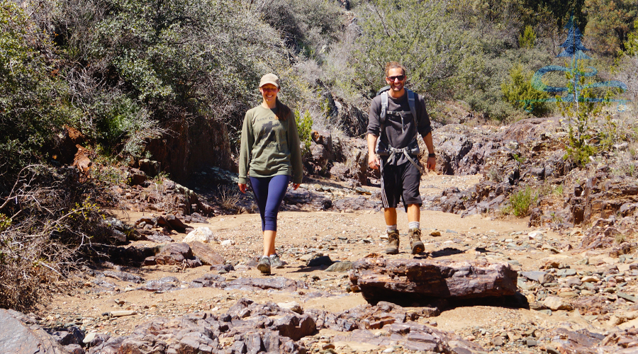 exploring the area while camping near mayer