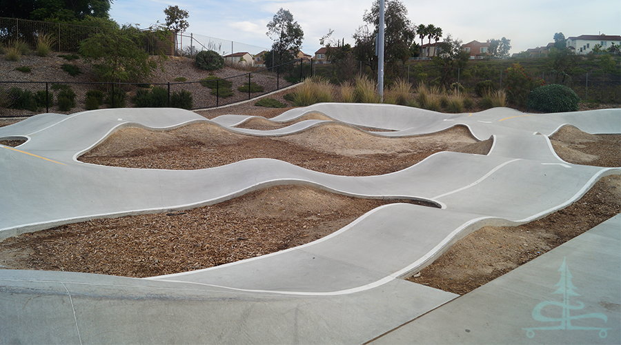 smooth pavement at the pump track