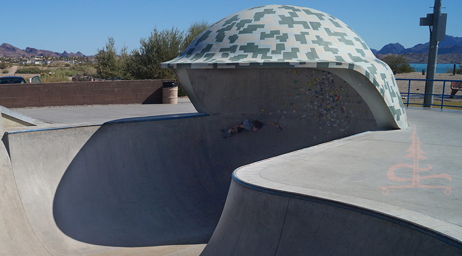 helmet cradle at the lake havasu skatepark