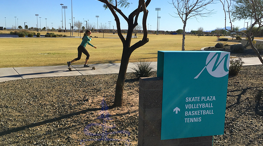 longboarding at copper sky skatepark in maricopa