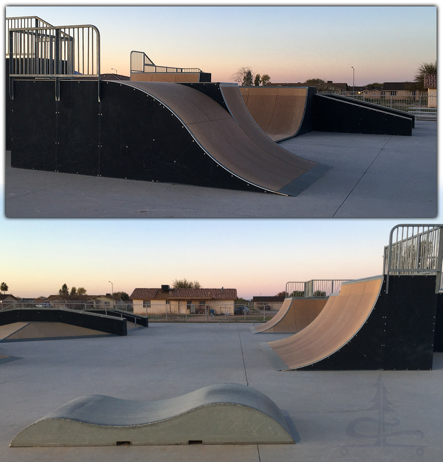 large scale ramps at the hohokam skatepark in maricopa