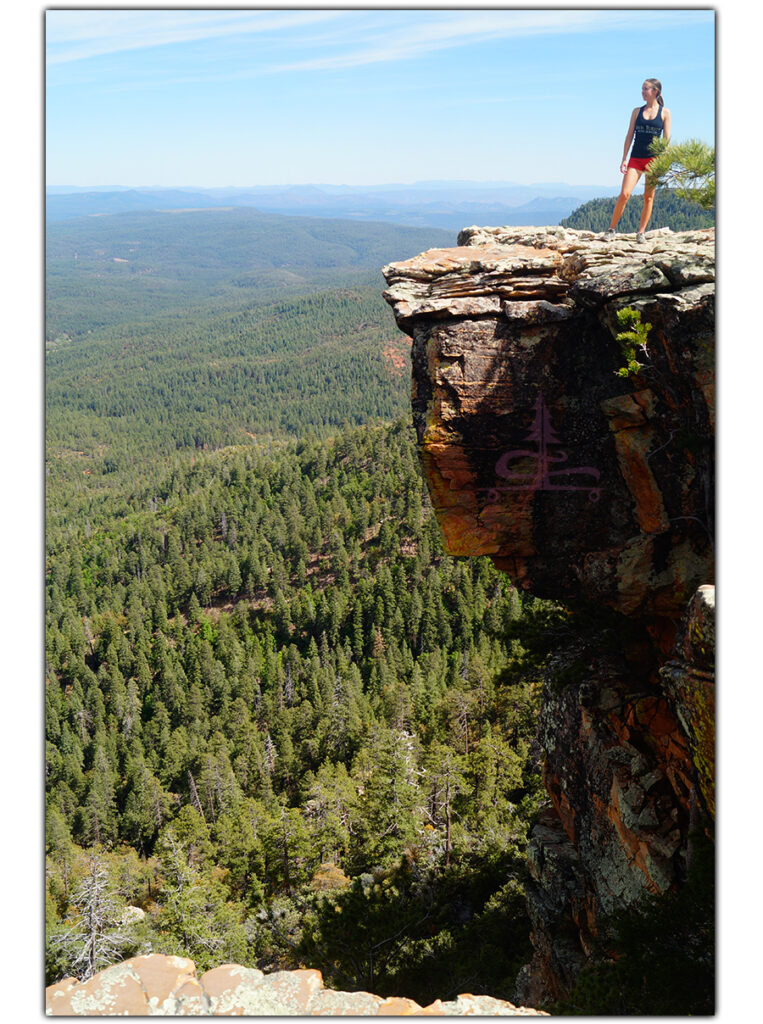 walking out from our spot camping on the mogollon rim