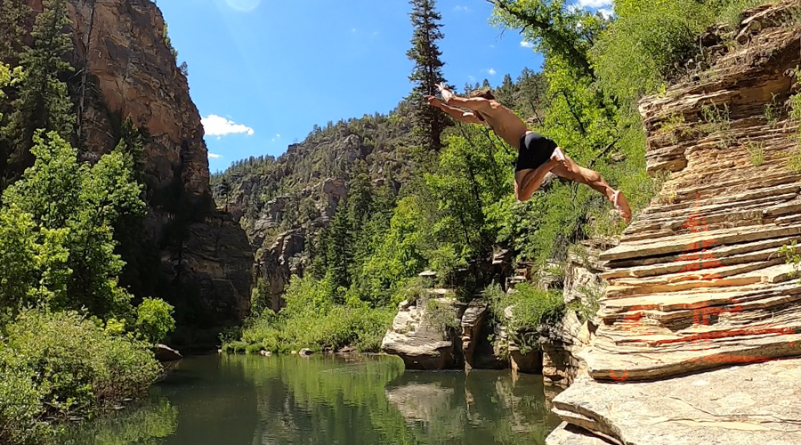 swimming on point trail