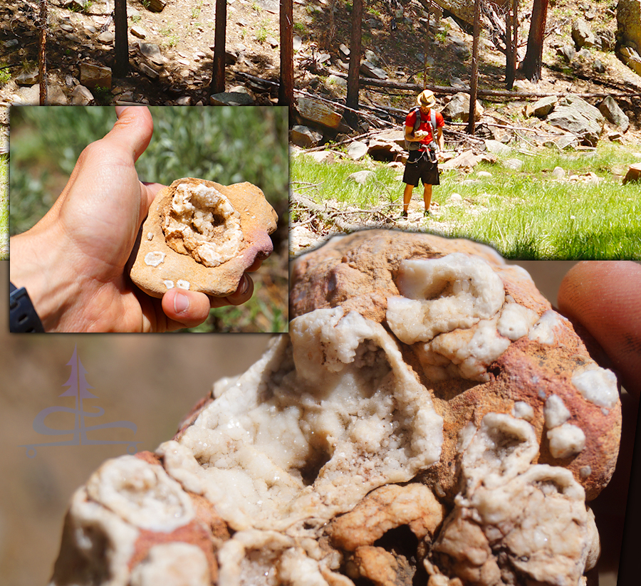 checking out cool rocks along the way