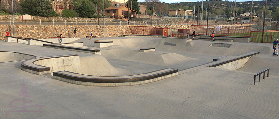 layout of the mike fann community skatepark in prescott