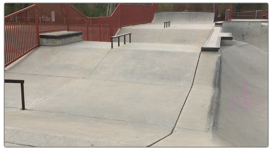 transitions and obstacles at the skatepark in prescott