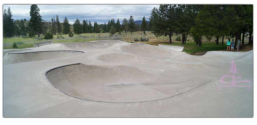 banked turns, coping and smooth transitions at the weed skatepark