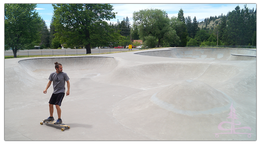 longboarding in the weed skatepark