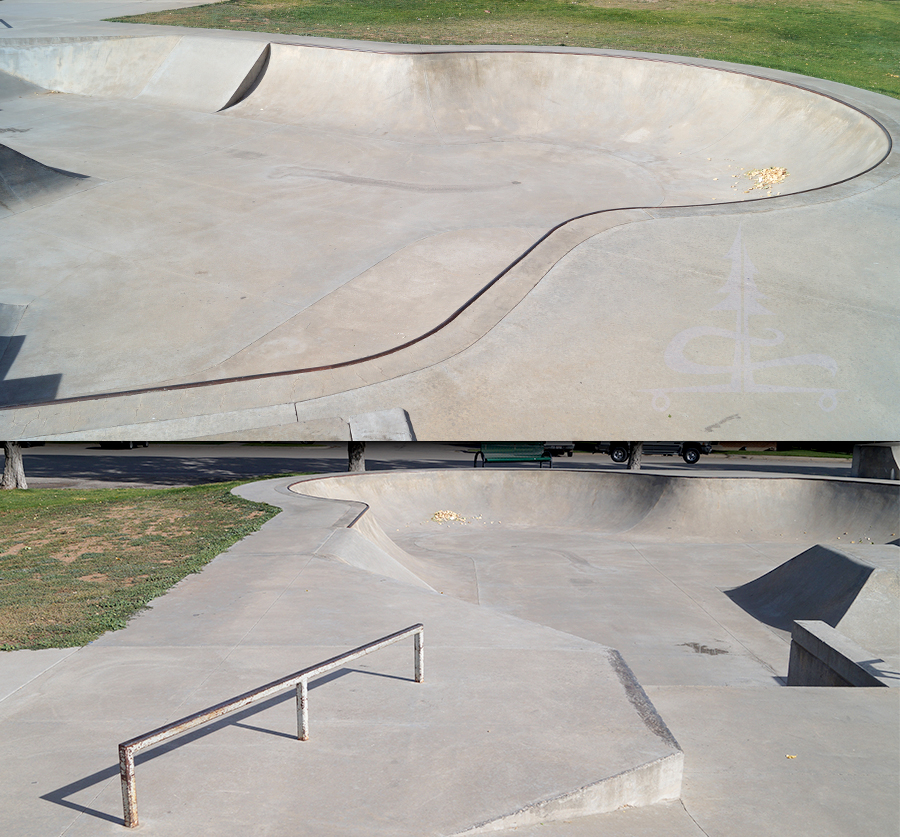 small vert area and banked turns