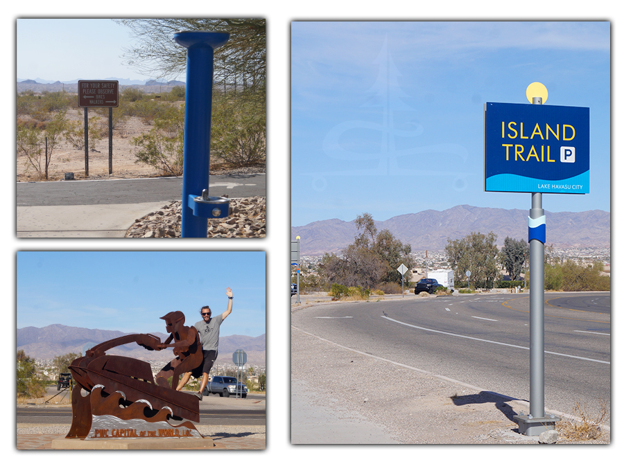 the start of longboarding island trail in lake havasu city