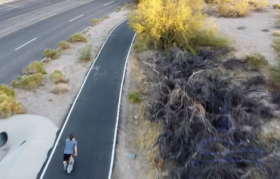 picking up speed while longboarding island trail