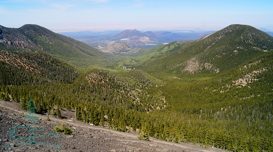 vast expanse of valley below