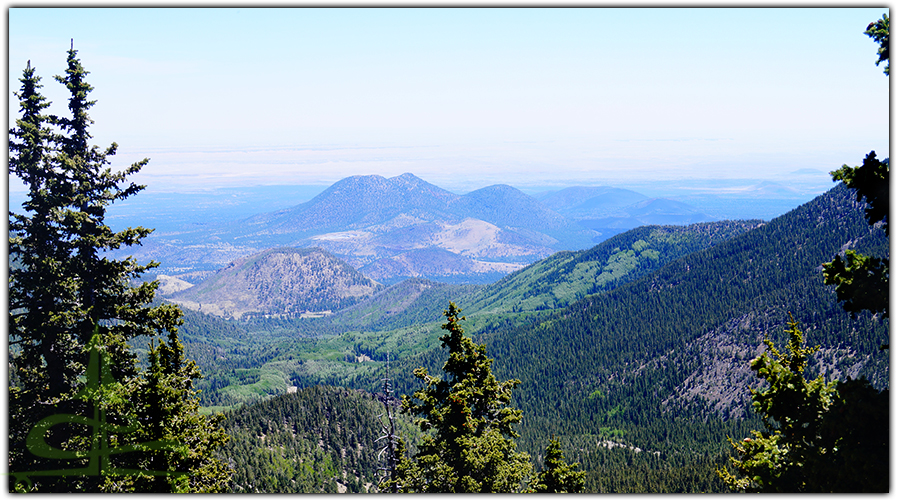 vast view of sunset crater area while hiking humphreys peak via inner basin trail