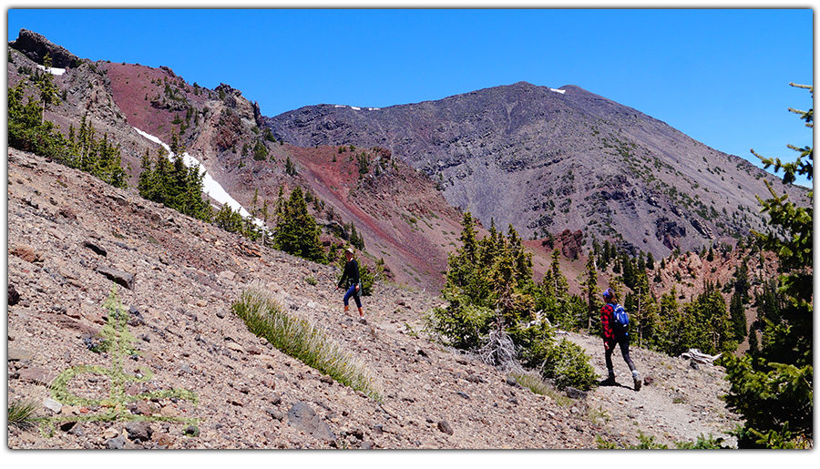 hiking up the switchbacks