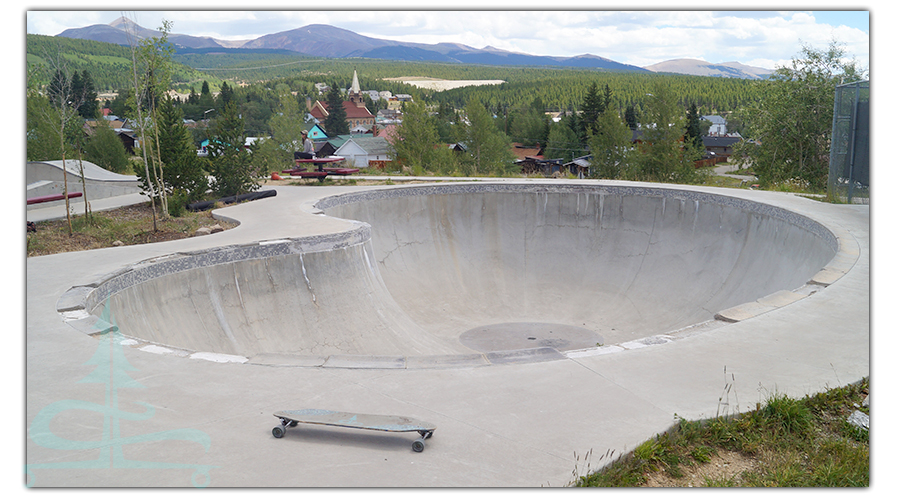 deep pool shaped bowl at the leadville skatepark