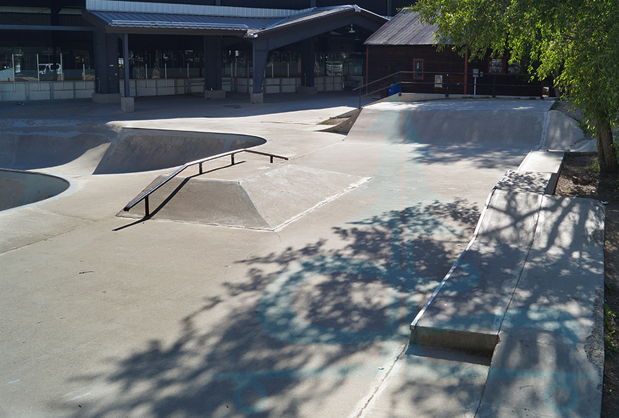 street obstacles at Big Mine skatepark in crested butte