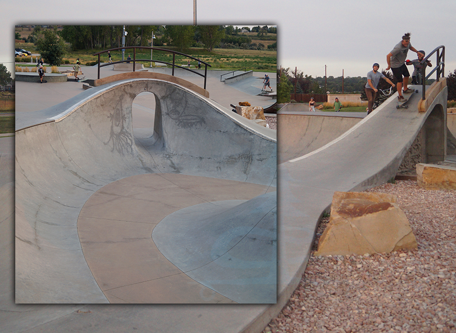 smooth rounded bridge feature at the arvada skatepark
