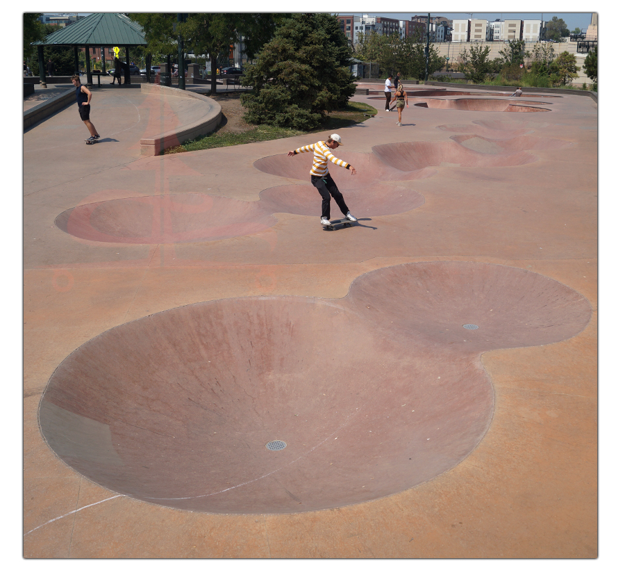 cool shallow craters that are fun when longboarding at the denver skatepark