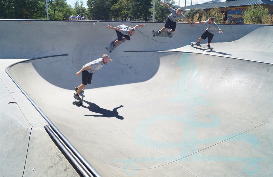 longboarding the vert section at ulysses skatepark in golden