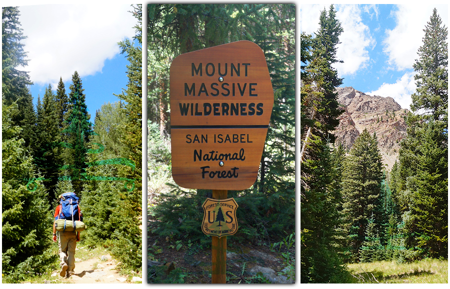 entering mount massive wilderness for our backpacking trip to north halfmoon lakes 