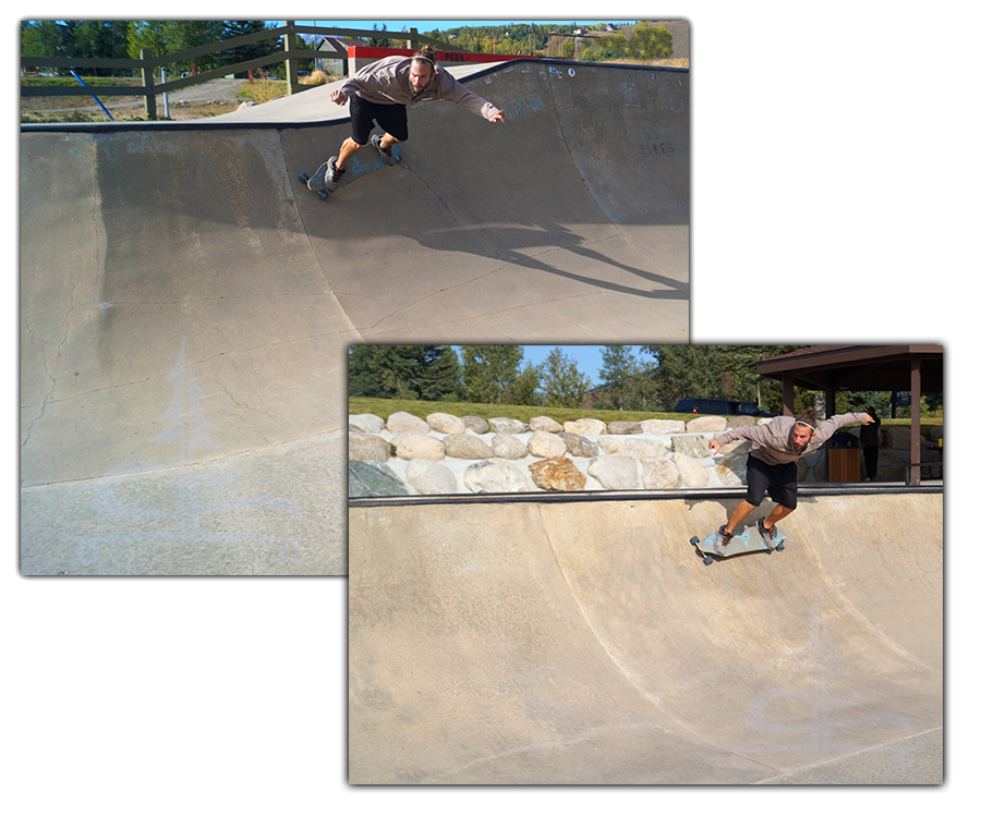 banked turns and great flow for longboarding in the silverthorne skatepark