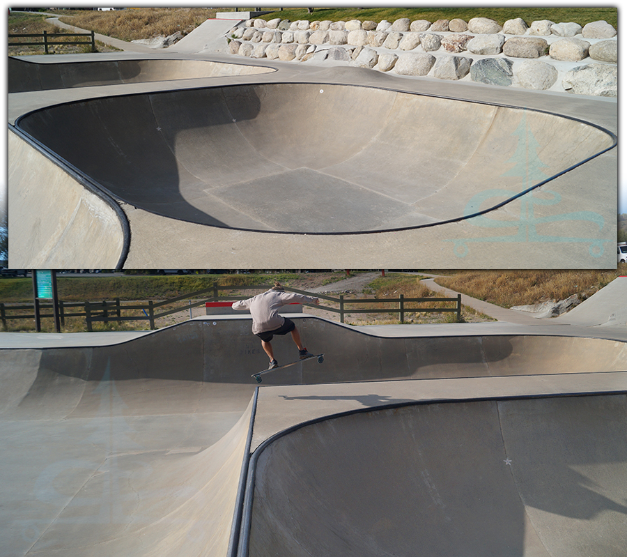 squared stand alone bowl at the silverthone skatepark