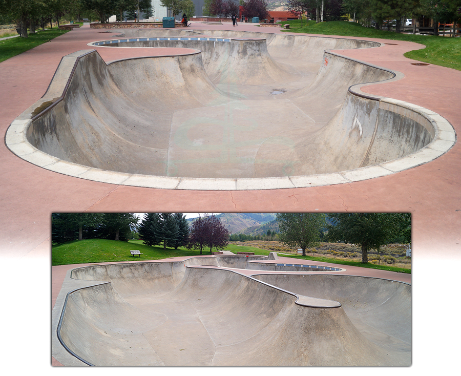 large, creative bowl at the edwards skatepark
