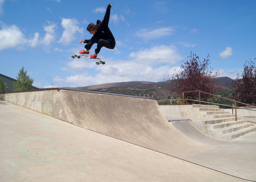 airing out of the quarter pipe at edwards skatepark
