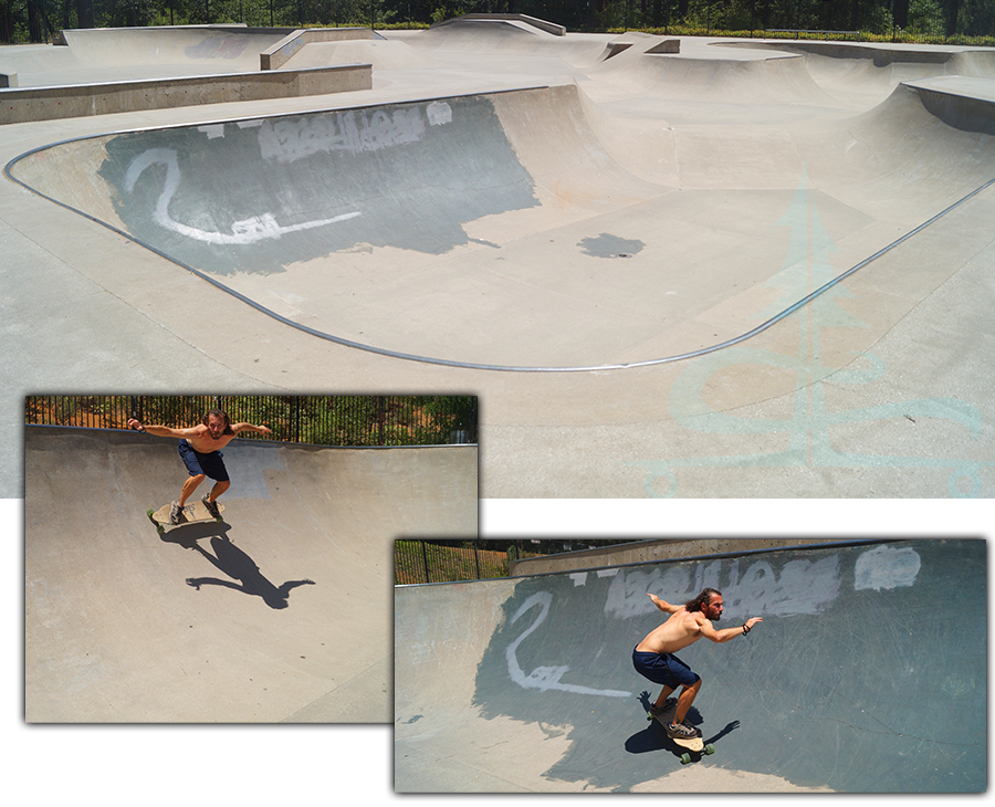 bowl and banked turns at the grass valley skatepark